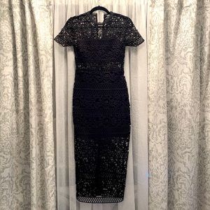 Express Black Embroidered Dress - Size 0